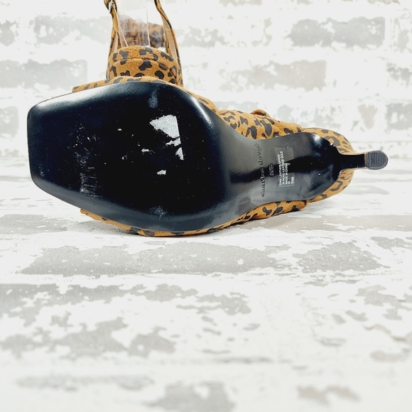 NEW Charles David Vinnie Leopard Print High Heeled Buckle Sling Back Sandal M915 - Picture 8 of 13